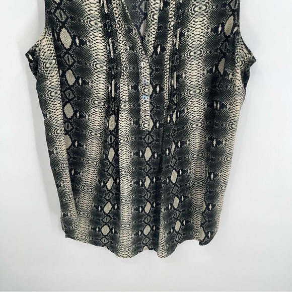 Daniel Rainn Women’s Snakeskin Print sleeveless top size large Black Gray Tan - Picture 3 of 8